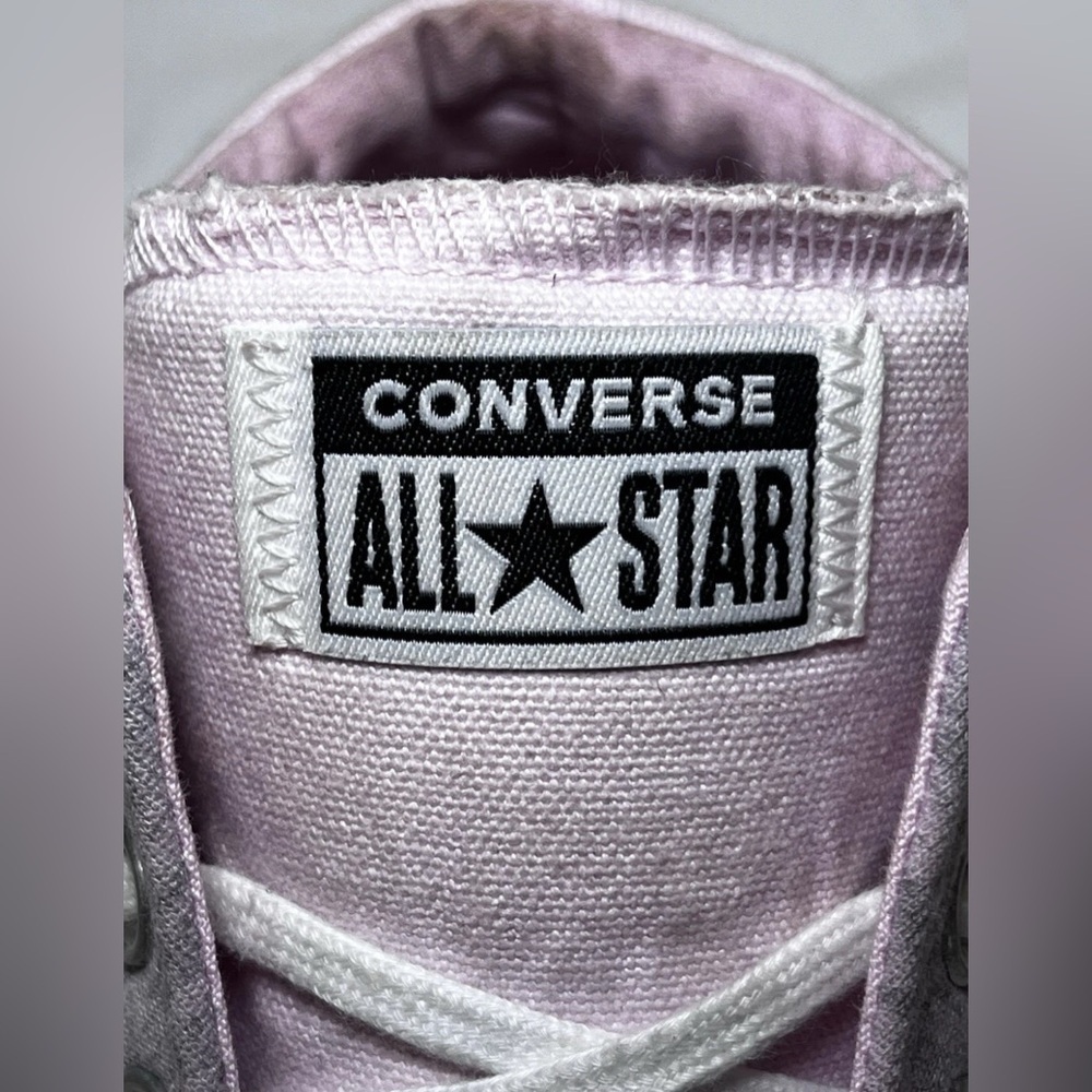 Converse Shoes Womens 8 Chuck Taylor All Star Sneakers Pink Gray Canvas High - Picture 11 of 12